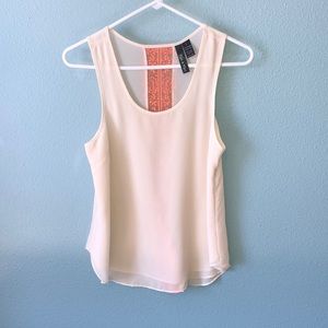Women’s Fun & Flirt cream chiffon tank